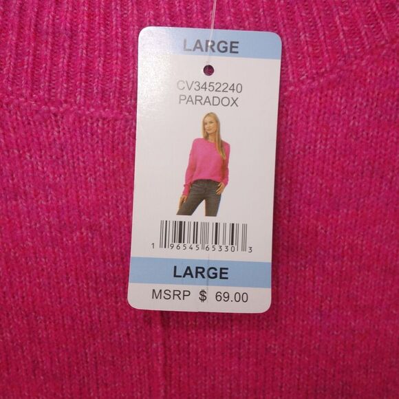NEW Vince Camuto Center Seam Crewneck Soft Sweater Pink Paradox Women's Large - Picture 7 of 10